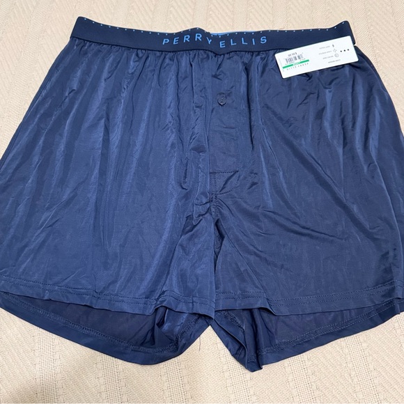 Perry Ellis Men's Deep Blue Luxe Boxers - Picture 1 of 3